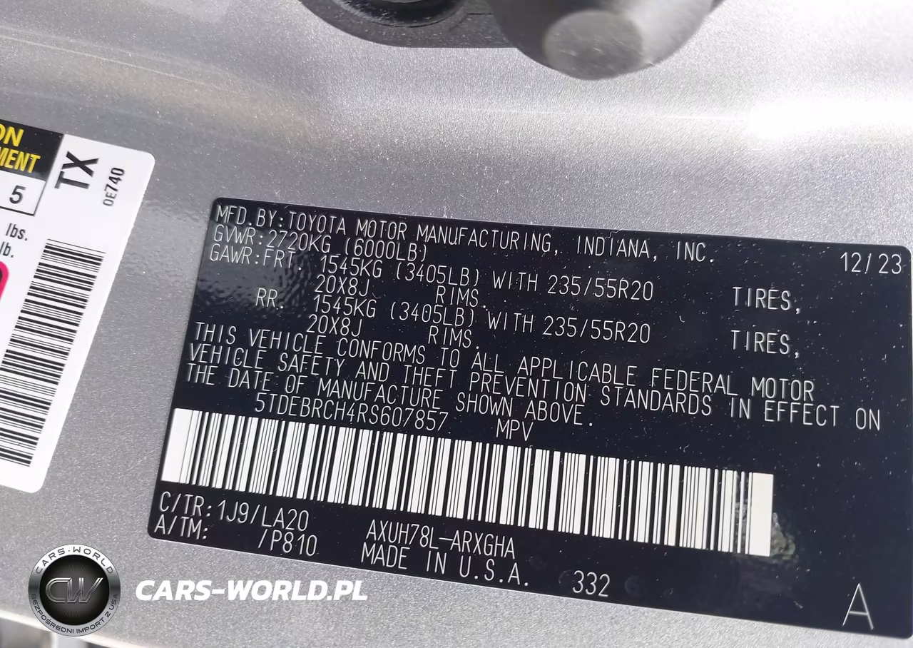 2024 Toyota Highlander Hybrid Platinum VIN:5TDEBRCH4RS607857 - 9