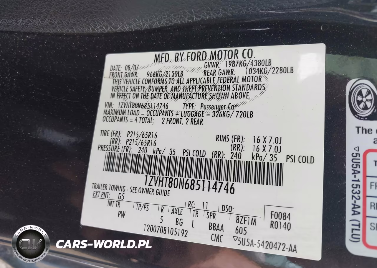 2008 Ford Mustang V6 Deluxe-V6 Premium VIN:1ZVHT80N685114746 - 9