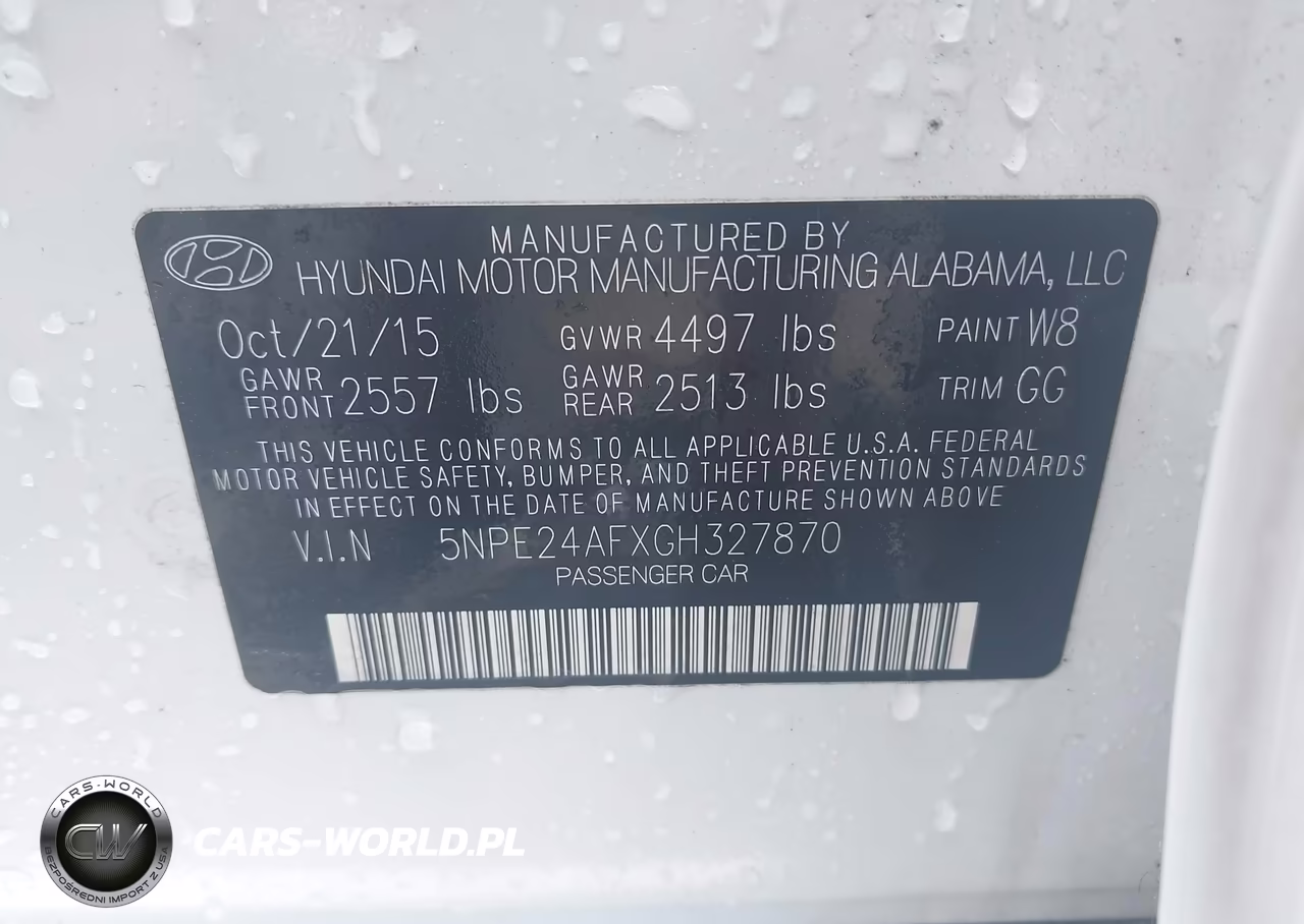 2016 HYUNDAI SONATA SE VIN:5NPE24AFXGH327870 - 9