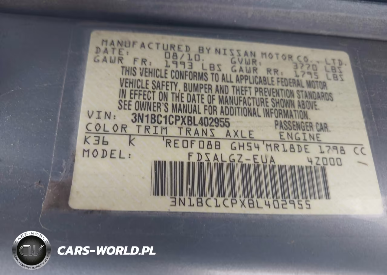 2011 Nissan Versa 1.8Sl VIN:3N1BC1CPXBL402955 - 9