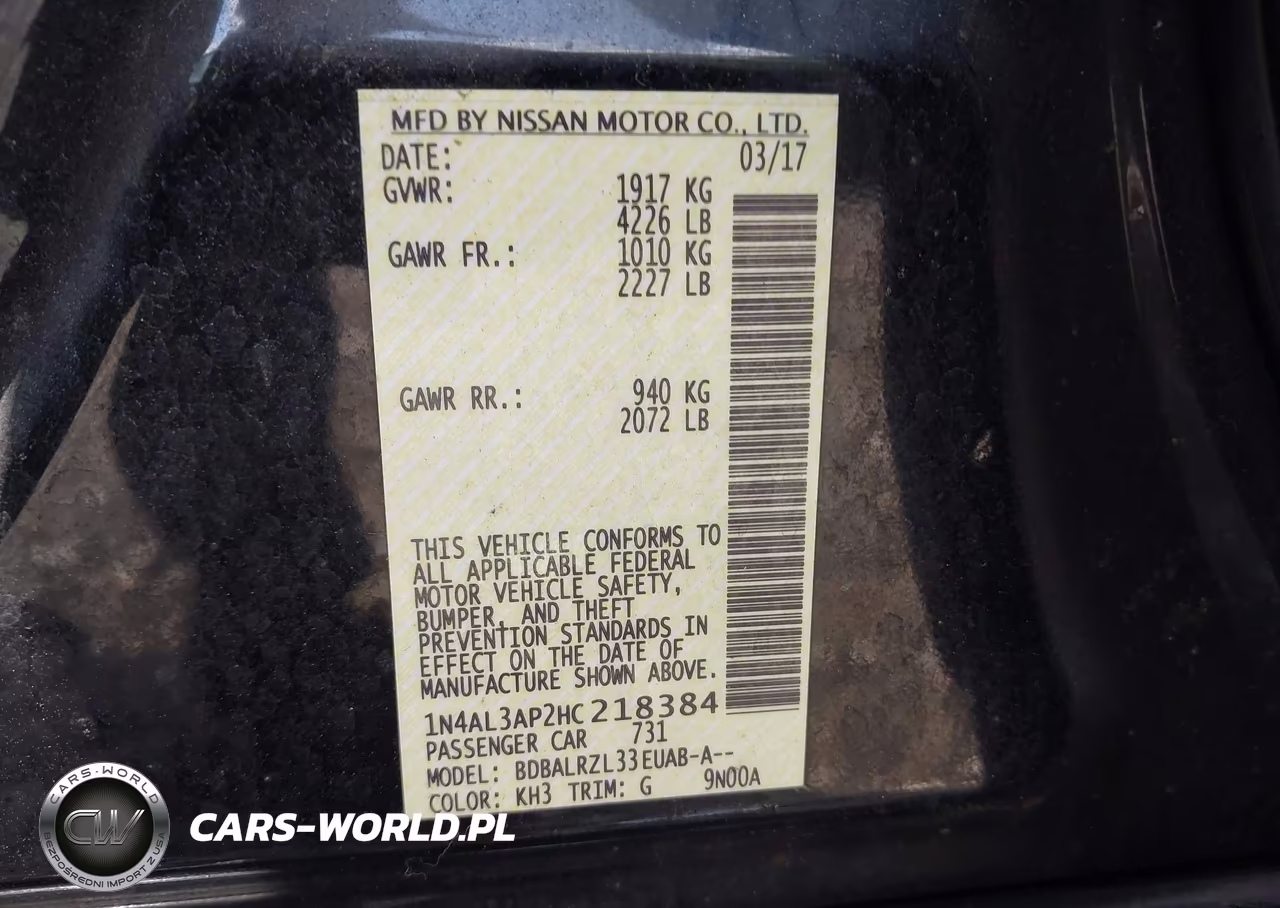 2017 Nissan Altima 2.5 Sl VIN:1N4AL3AP2HC218384 - 9