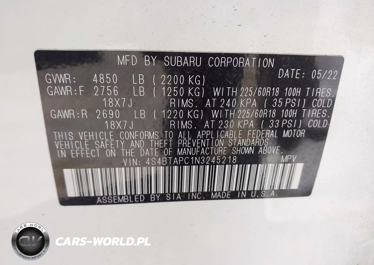 2022 Subaru Outback Touring VIN:4S4BTAPC1N3245218 - 9