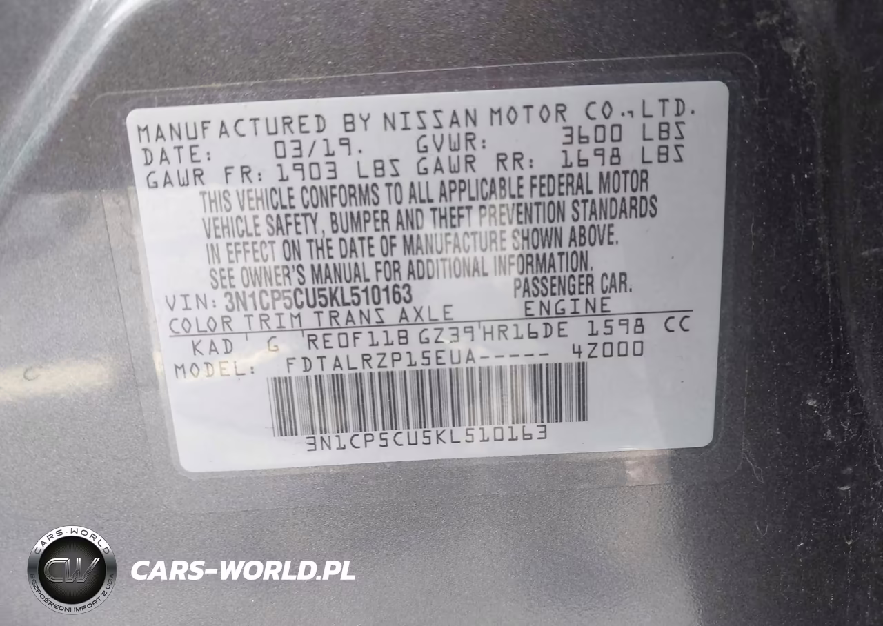 2019 Nissan Kicks S VIN:3N1CP5CU5KL510163 - 9