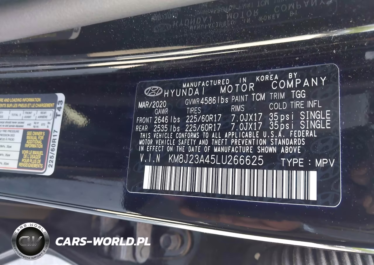 2020 Hyundai Tucson Se VIN:KM8J23A45LU266625 - 9