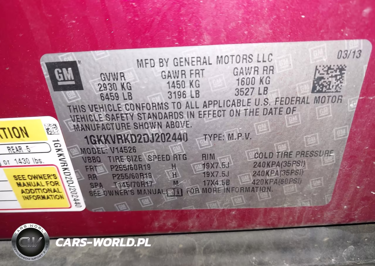 2013 GMC Acadia Slt-1 VIN:1GKKVRKD2DJ202440 - 9