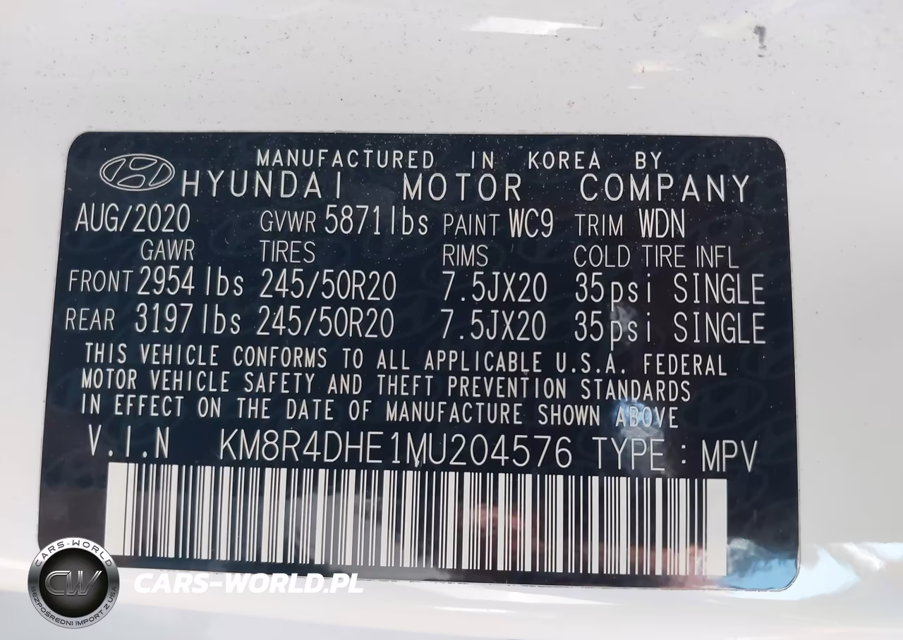 2021 Hyundai Palisade Sel VIN:KM8R4DHE1MU204576 - 9