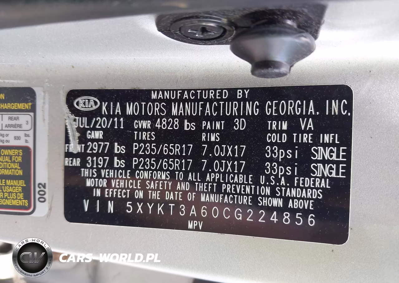 2012 Kia Sorento Lx VIN:5XYKT3A60CG224856 - 9