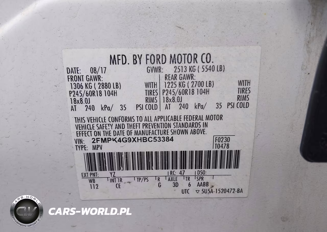 2017 Ford Edge Se VIN:2FMPK4G9XHBC53384 - 9