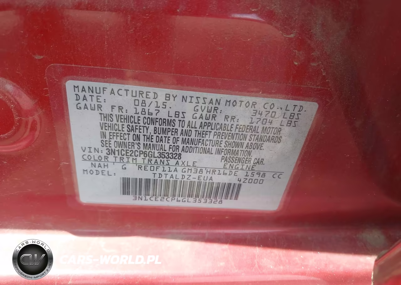 2016 Nissan Versa Note S (Sr)-S Plus-Sl-Sr-Sv VIN:3N1CE2CP6GL353328 - 9