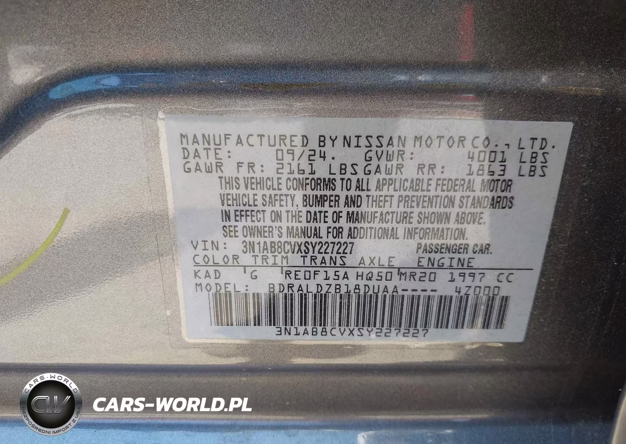 2025 Nissan Sentra Sv VIN:3N1AB8CVXSY227227 - 9