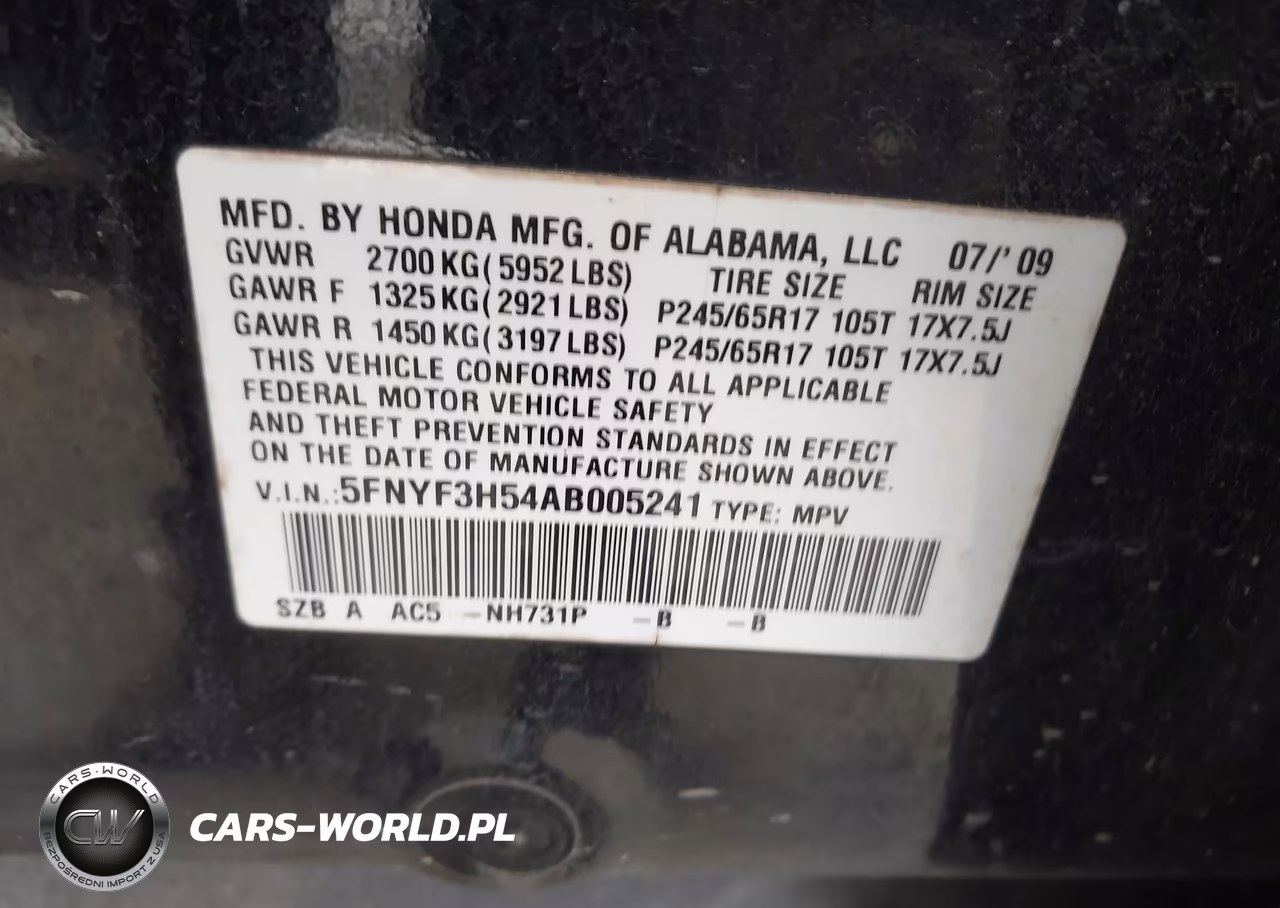 2010 Honda Pilot Ex-L VIN:5FNYF3H54AB005241 - 9