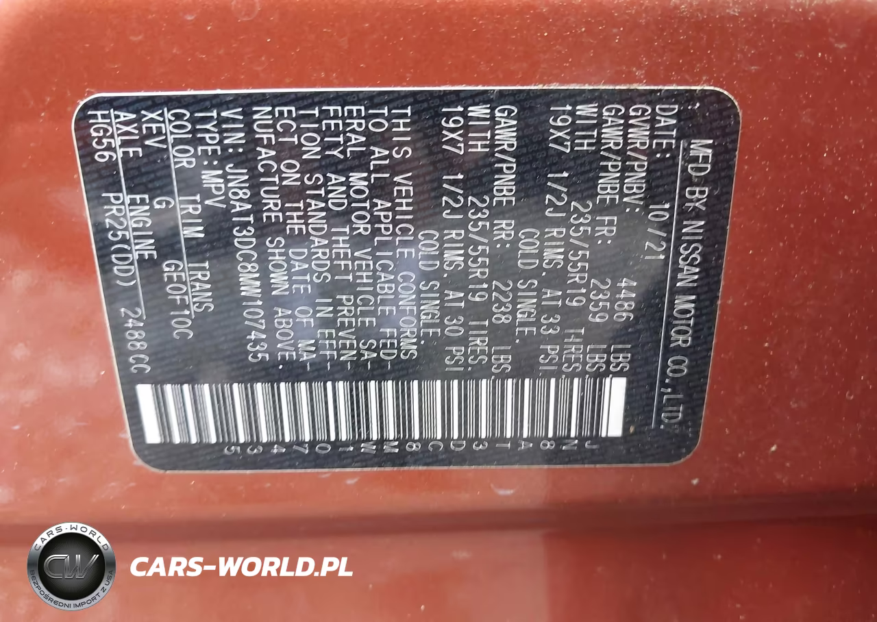2021 Nissan Rogue Platinum Fwd VIN:JN8AT3DC8MW107435 - 9