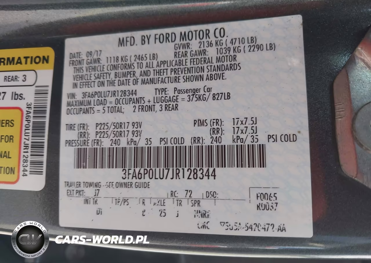 2018 Ford Fusion Hybrid Se VIN:3FA6P0LU7JR128344 - 9