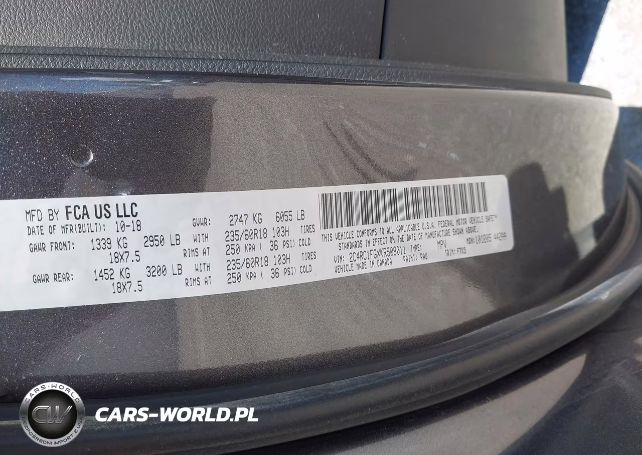 2019 Chrysler Pacifica Touring Plus VIN:2C4RC1FGXKR508011 - 9
