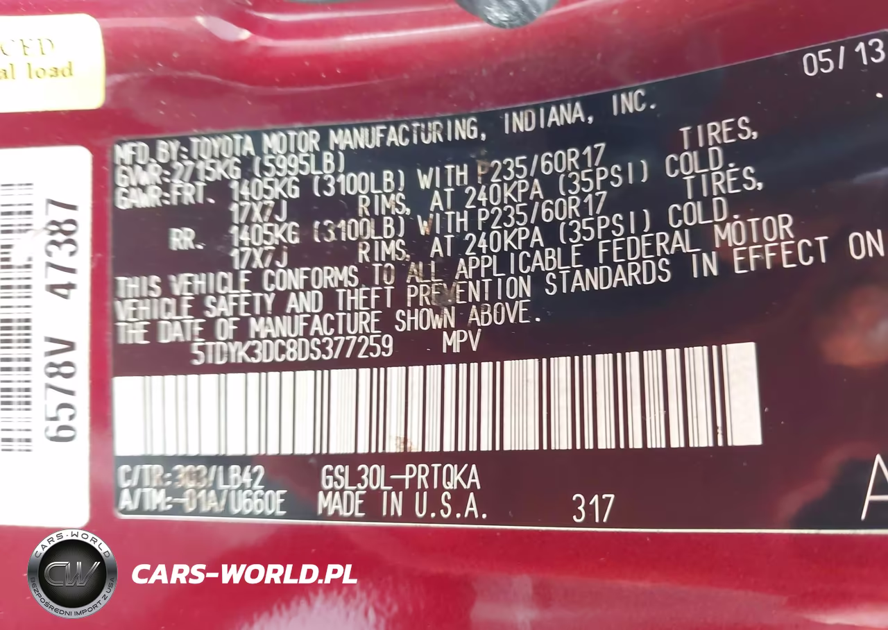 2013 Toyota Sienna Xle V6 8 Passenger VIN:5TDYK3DC8DS377259 - 9