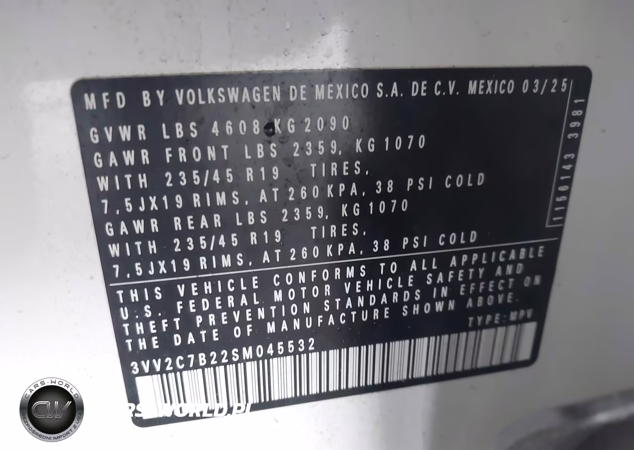 2025 Volkswagen Taos 1.5T Se Black VIN:3VV2C7B22SM045532 - 9