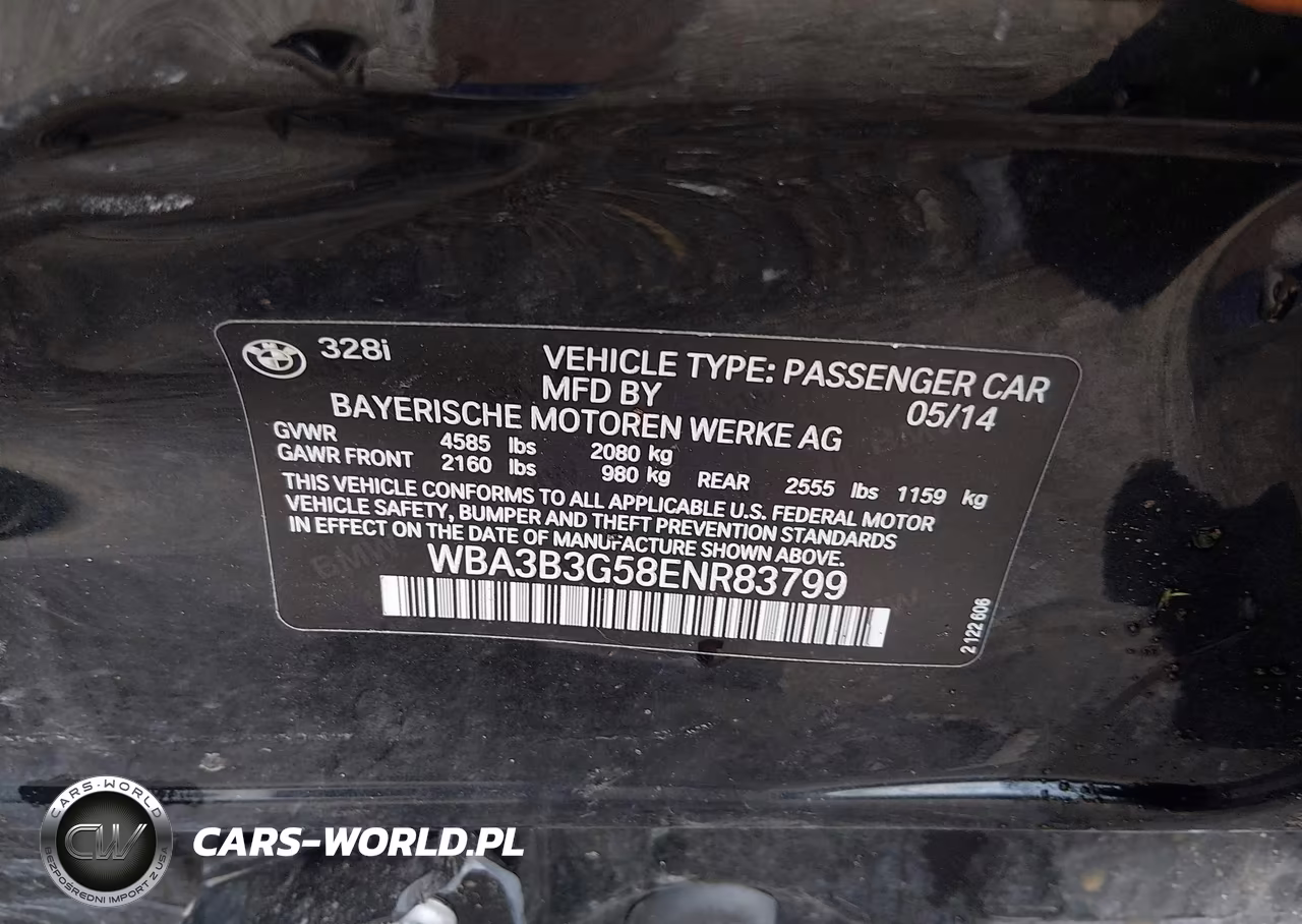 2014 BMW 328I xDrive VIN:WBA3B3G58ENR83799 - 9