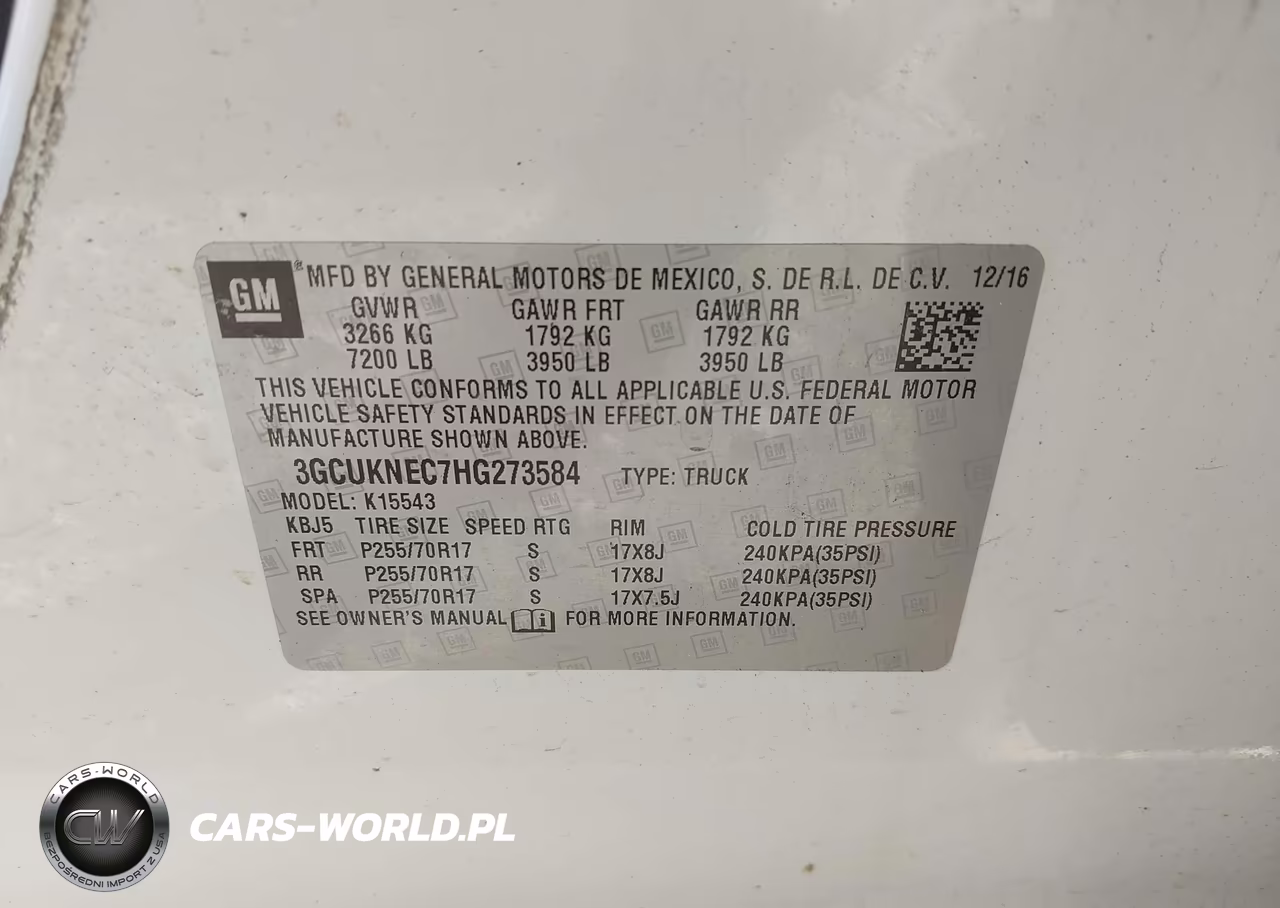 2017 Chevrolet Silverado 1500 Wt VIN:3GCUKNEC7HG273584 - 9