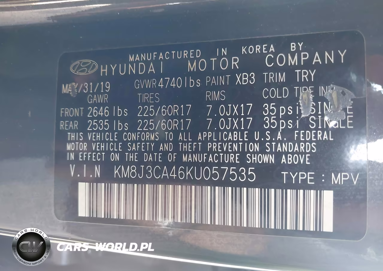 2019 Hyundai Tucson Value VIN:KM8J3CA46KU057535 - 9