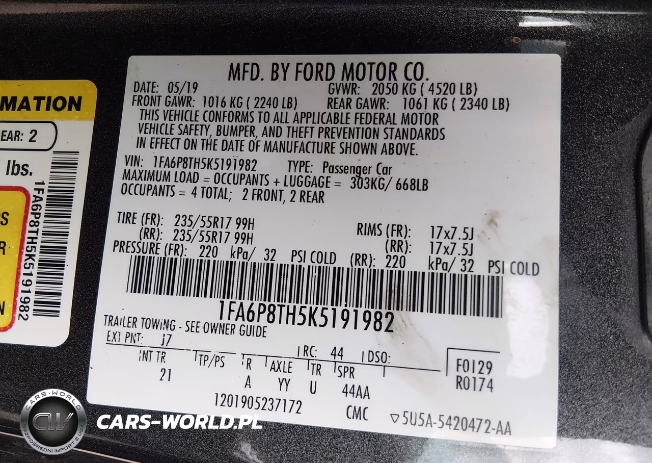 2019 Ford Mustang Ecoboost VIN:1FA6P8TH5K5191982 - 9