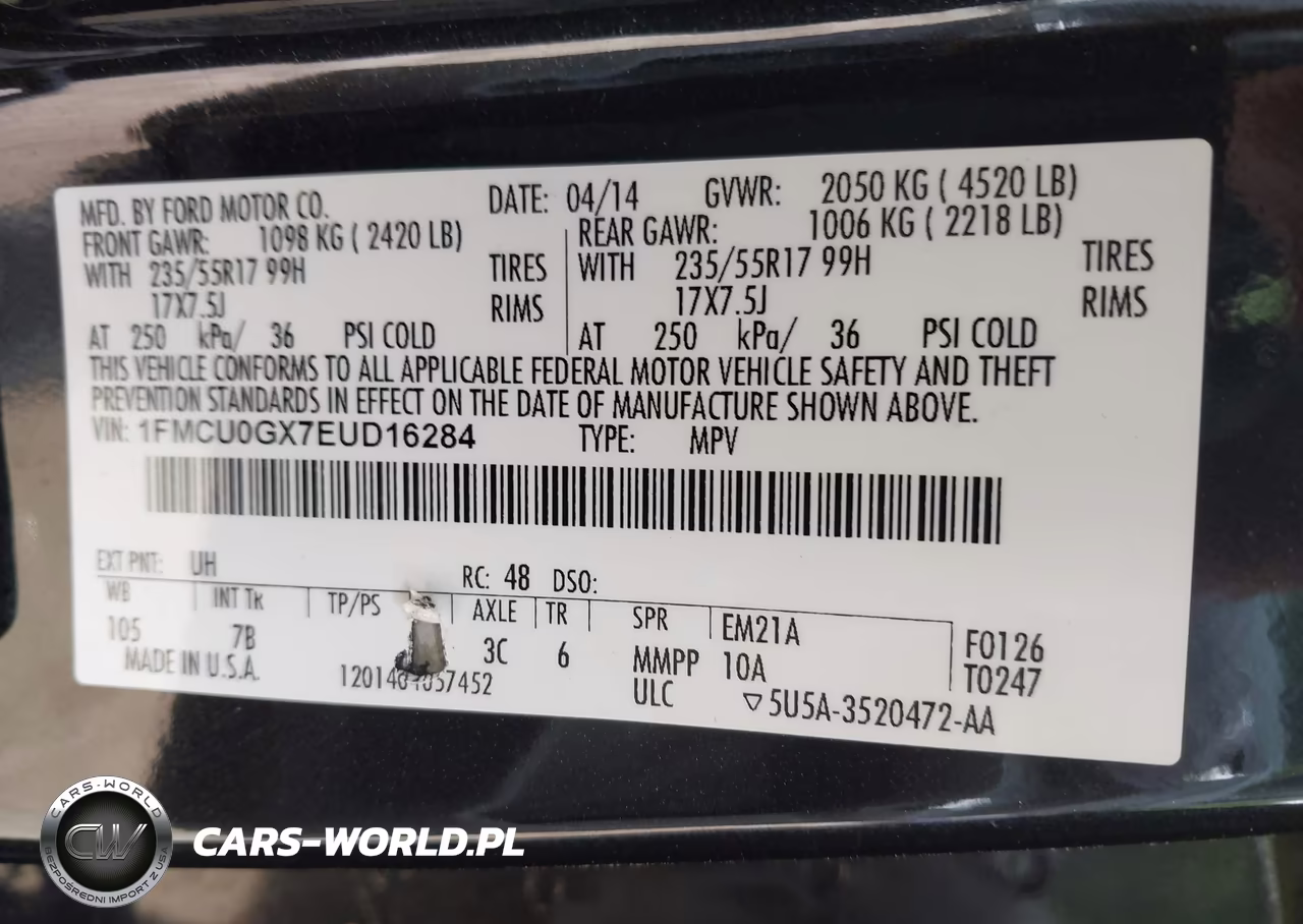 2014 Ford Escape Se VIN:1FMCU0GX7EUD16284 - 9