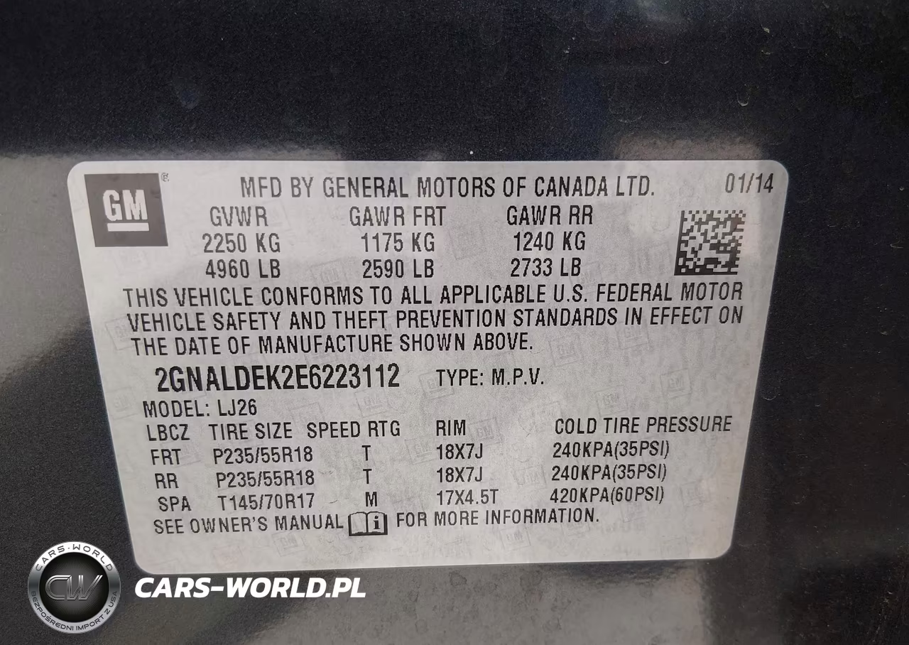 2014 Chevrolet Equinox Ltz VIN:2GNALDEK2E6223112 - 9