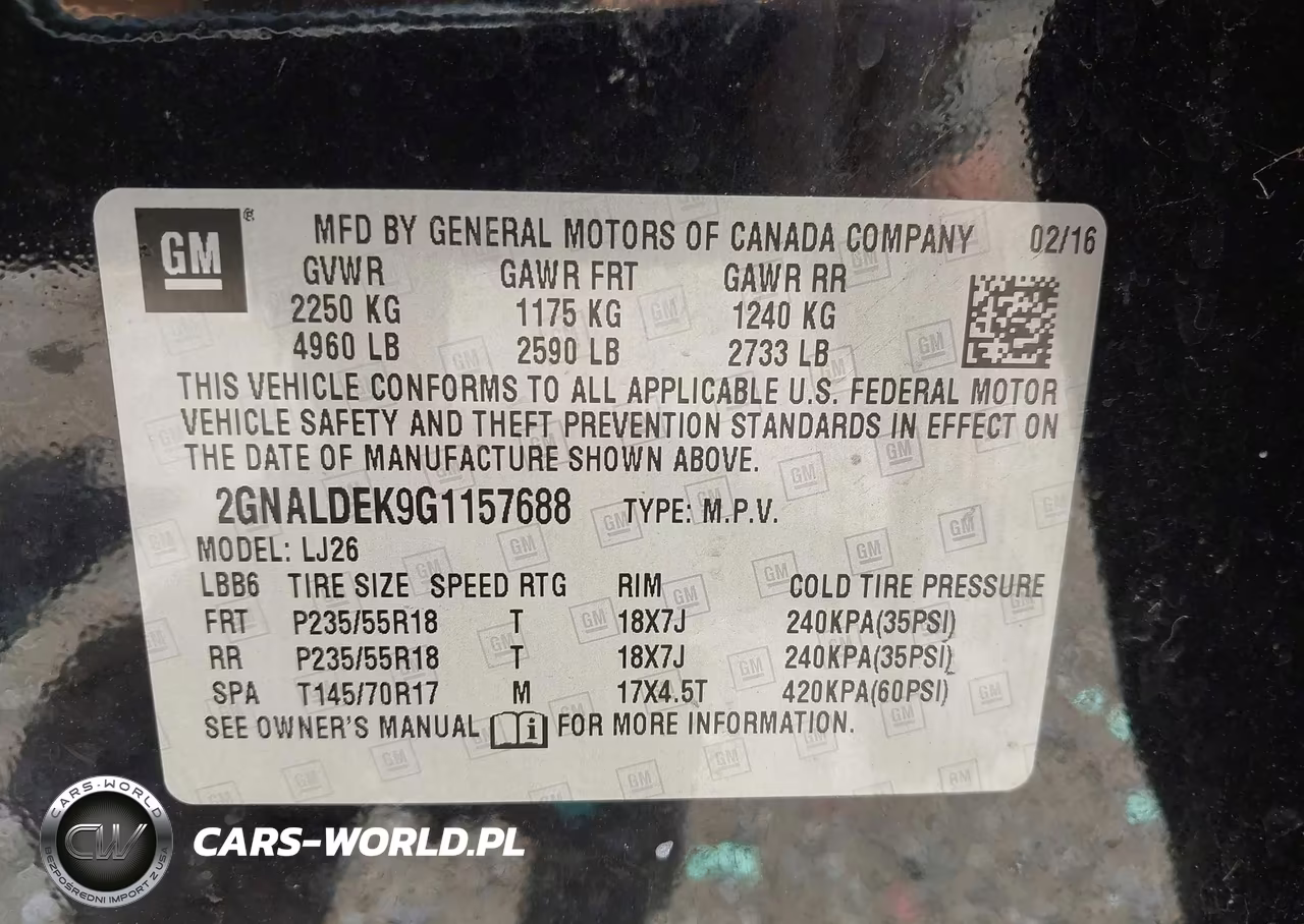 2016 Chevrolet Equinox Ltz VIN:2GNALDEK9G1157688 - 9