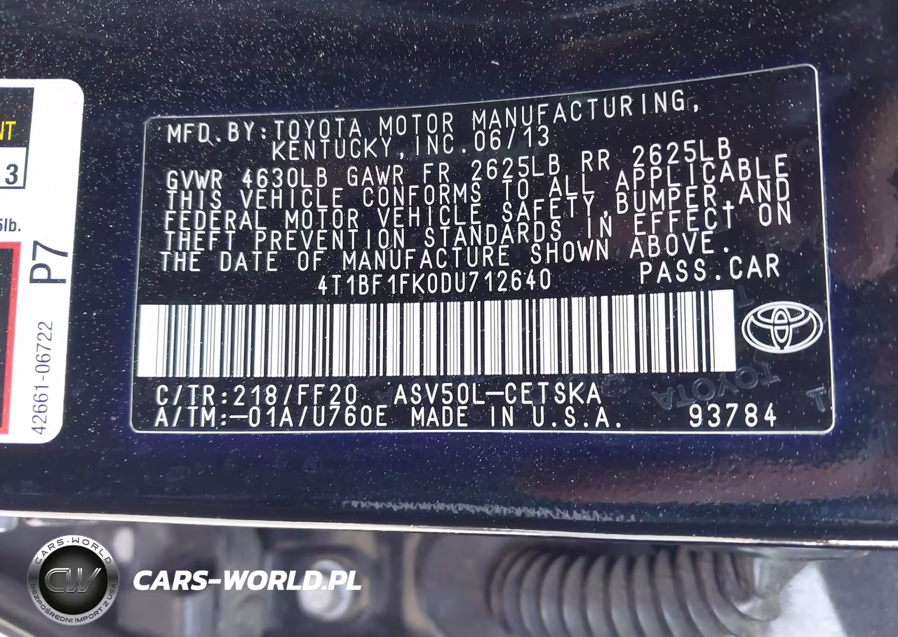 2013 Toyota Camry Se VIN:4T1BF1FK0DU712640 - 9
