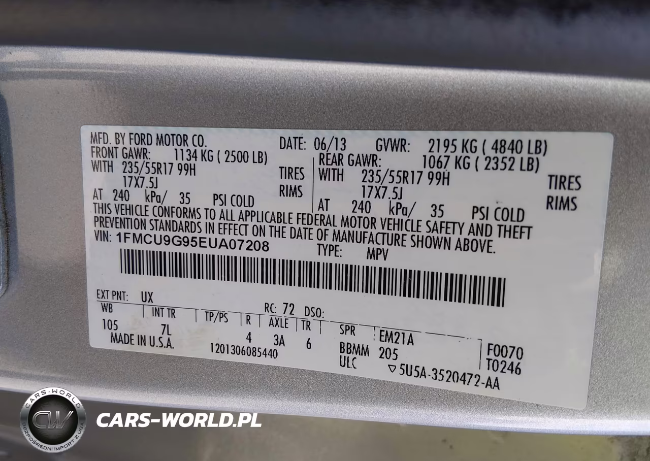 2014 Ford Escape Se VIN:1FMCU9G95EUA07208 - 9