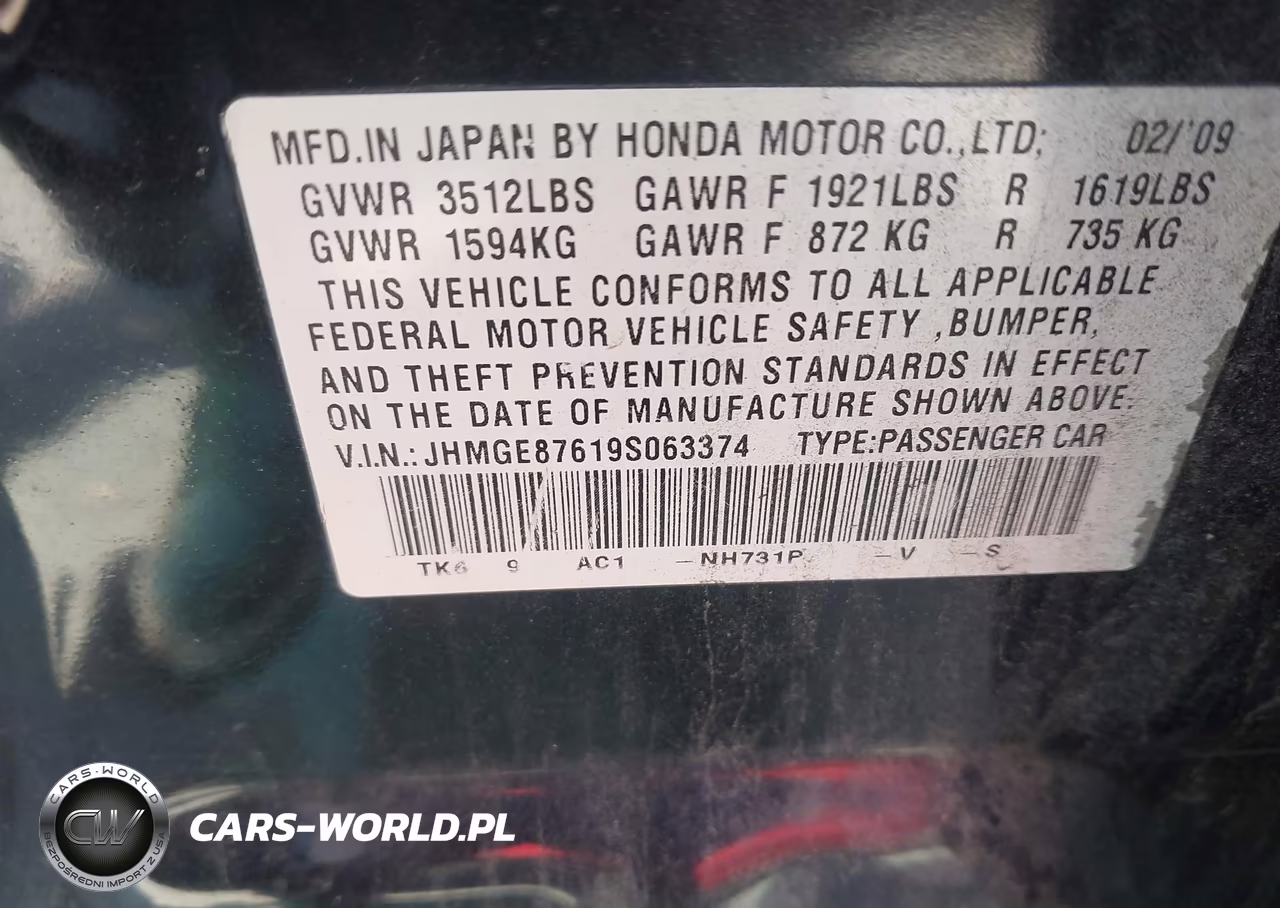 2009 Honda Fit Sport VIN:JHMGE87619S063374 - 9