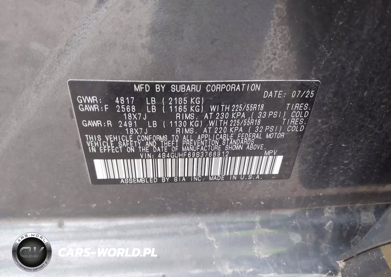 2025 Subaru Crosstrek Sport VIN:4S4GUHF69S3768912 - 9