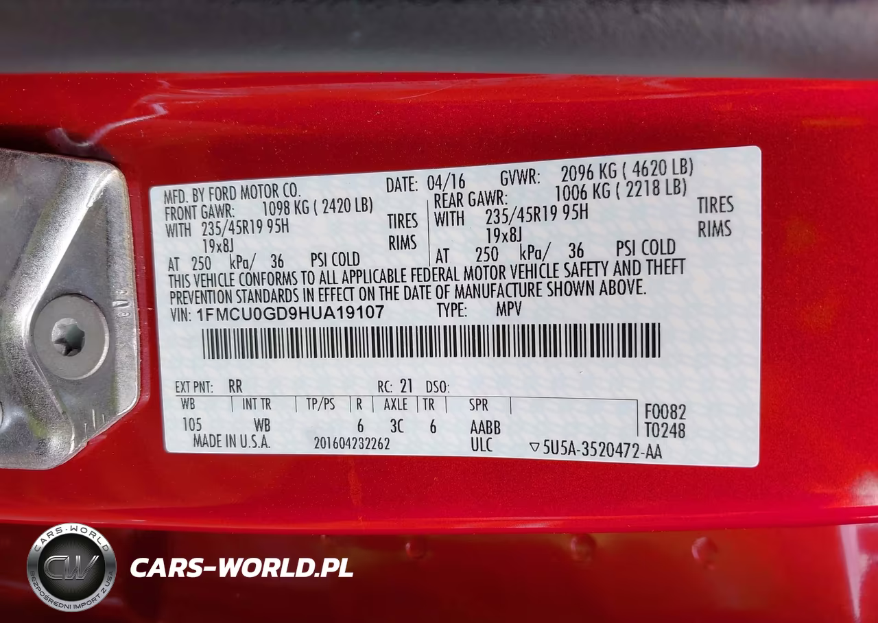 2017 Ford Escape Se VIN:1FMCU0GD9HUA19107 - 9
