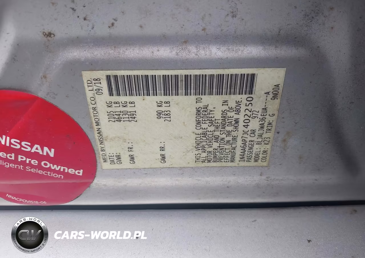 2018 Nissan Maxima 3.5 Sv VIN:1N4AA6AP7JC402250 - 9