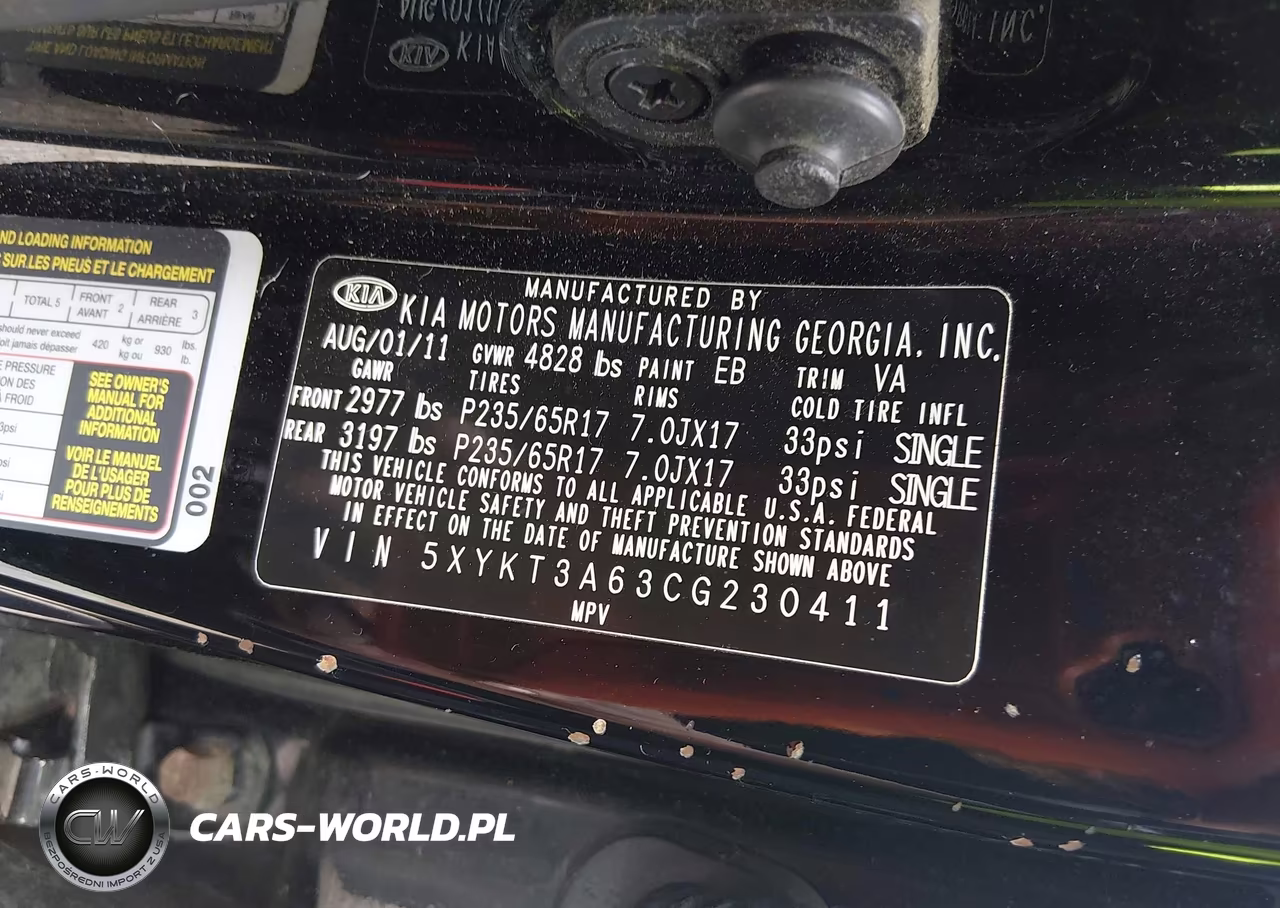 2012 Kia Sorento Lx VIN:5XYKT3A63CG230411 - 9