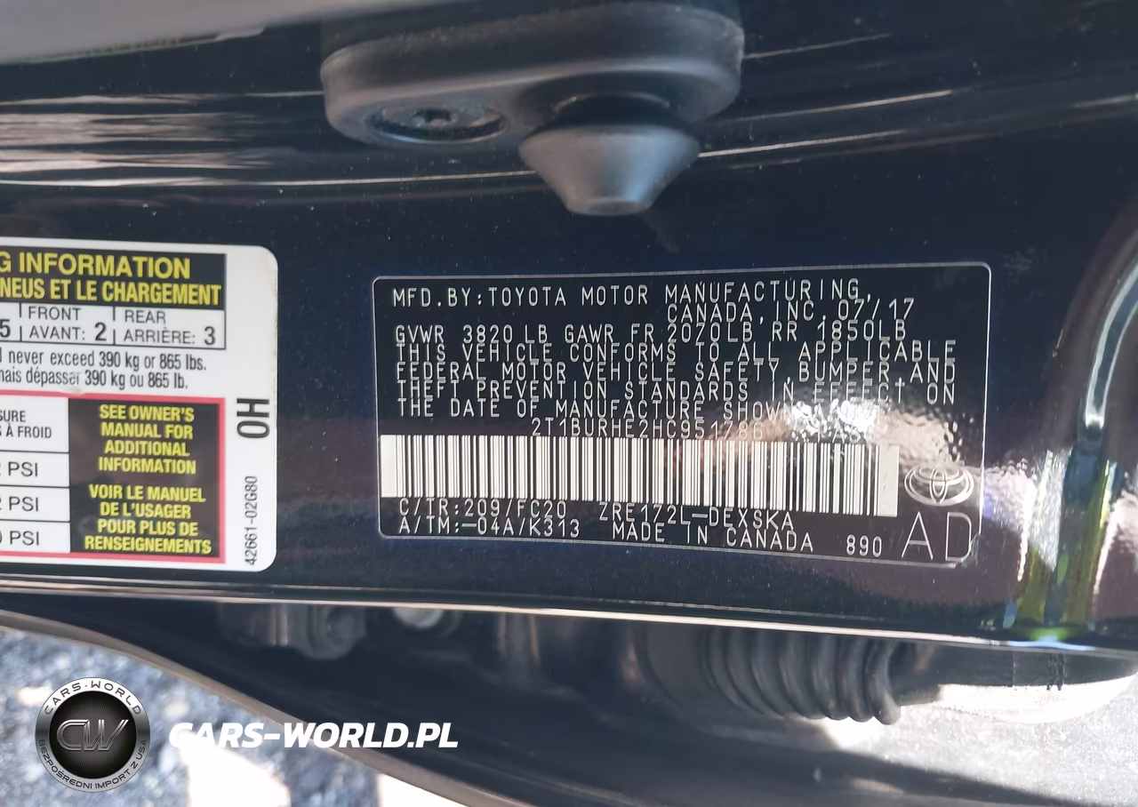 2017 Toyota Corolla Se VIN:2T1BURHE2HC951786 - 9