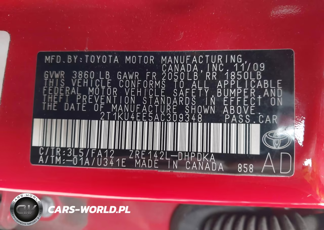 2010 Toyota Matrix VIN:2T1KU4EE5AC309348 - 9