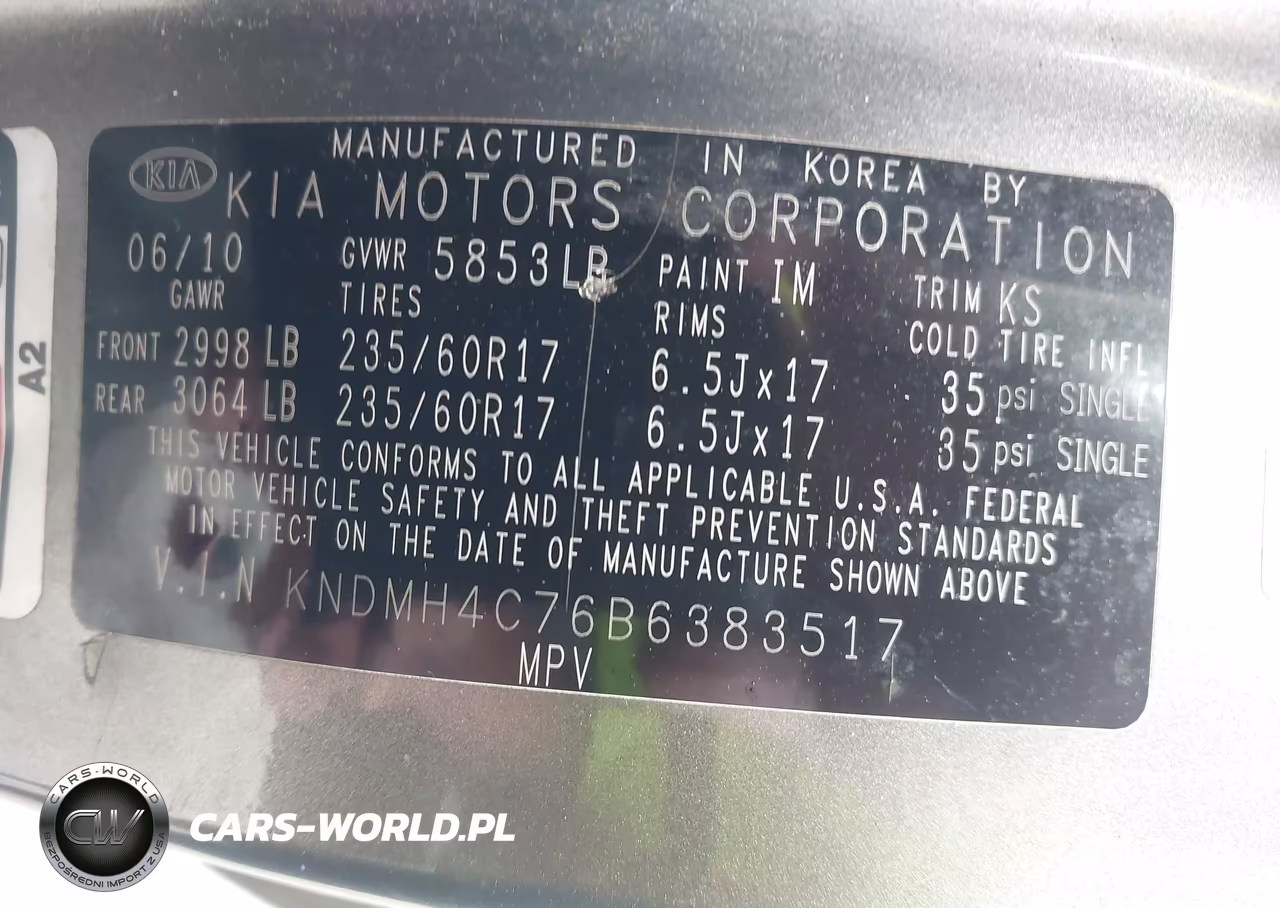 2011 Kia Sedona Ex VIN:KNDMH4C76B6383517 - 9