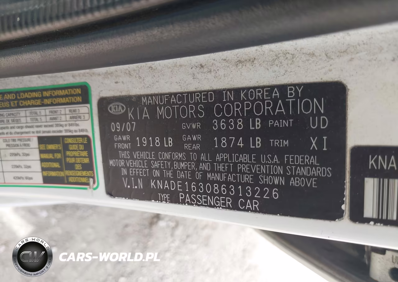 2008 Kia Rio5 Lx VIN:KNADE163086313226 - 9
