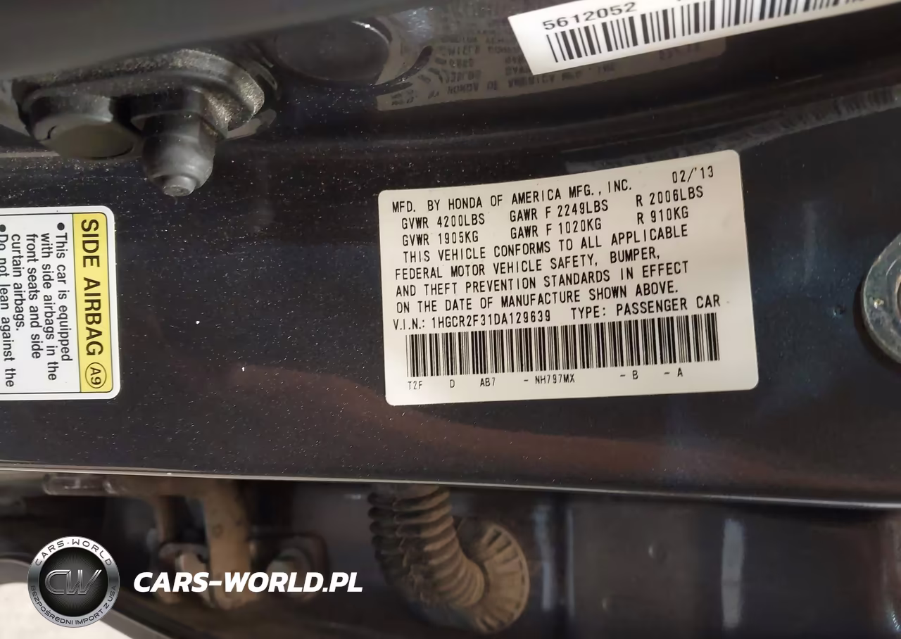 2013 Honda Accord Lx VIN:1HGCR2F31DA129639 - 9