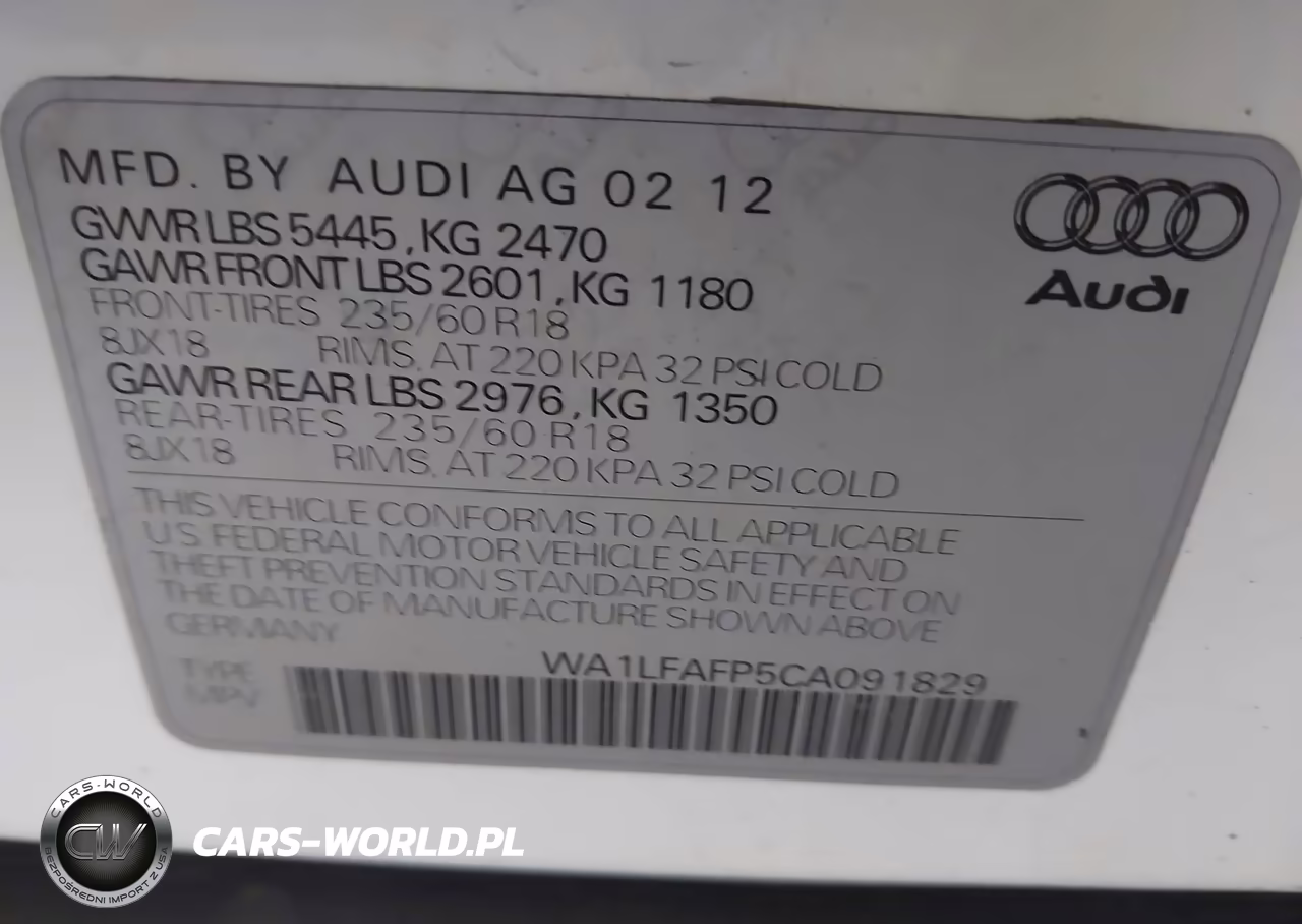 2012 Audi Q5 2.0T Premium VIN:WA1LFAFP5CA091829 - 9