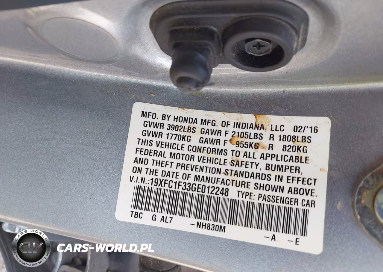 2016 Honda Civic Ex-T VIN:19XFC1F33GE012248 - 9