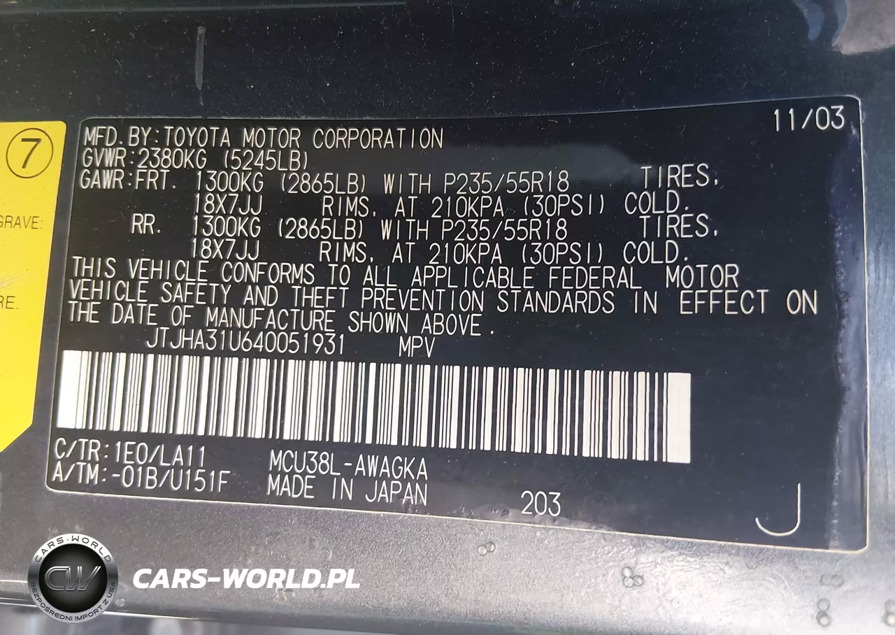 2004 Lexus Rx 330 VIN:JTJHA31U640051931 - 9