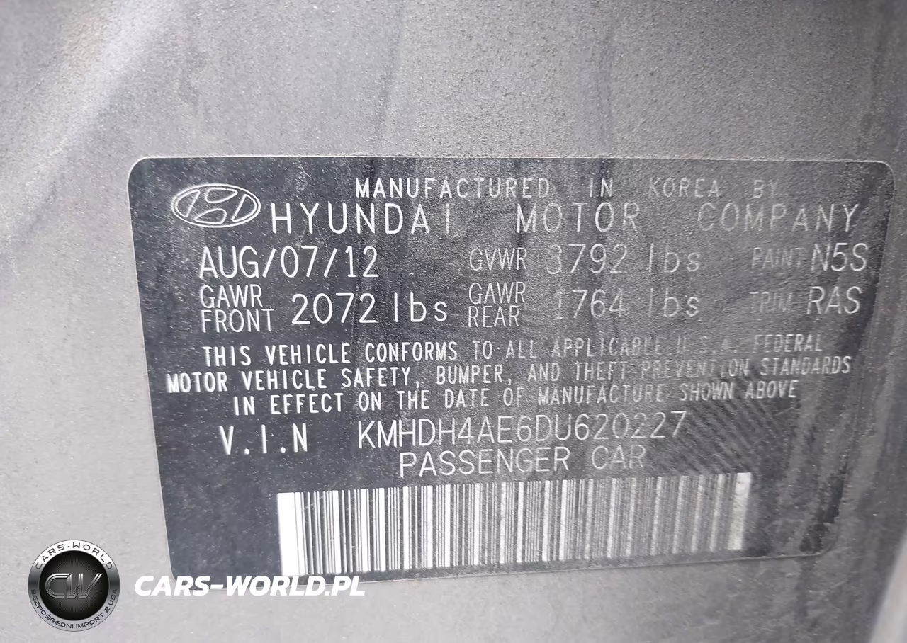2013 Hyundai Elantra Limited VIN:KMHDH4AE6DU620227 - 9