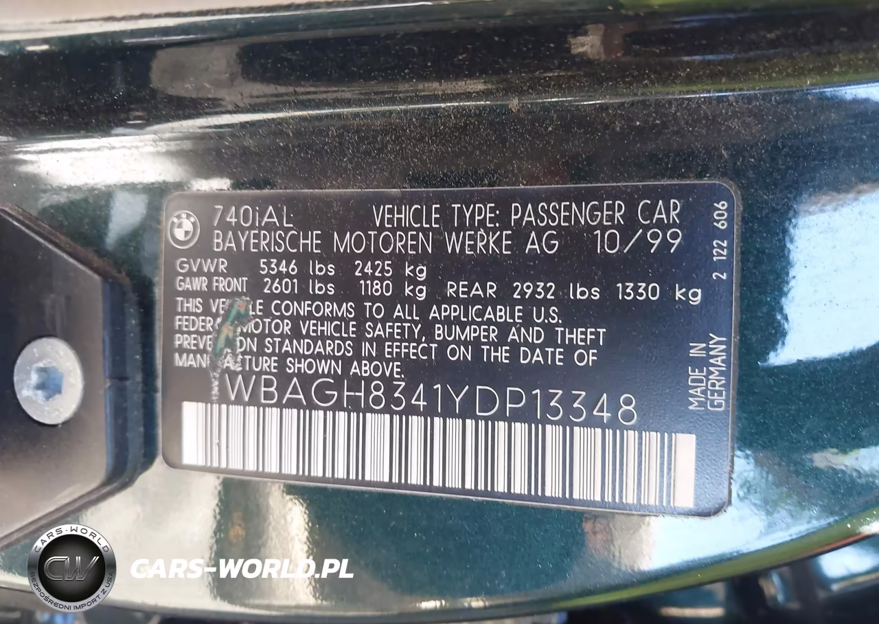 2000 BMW 740Il VIN:WBAGH8341YDP13348 - 9