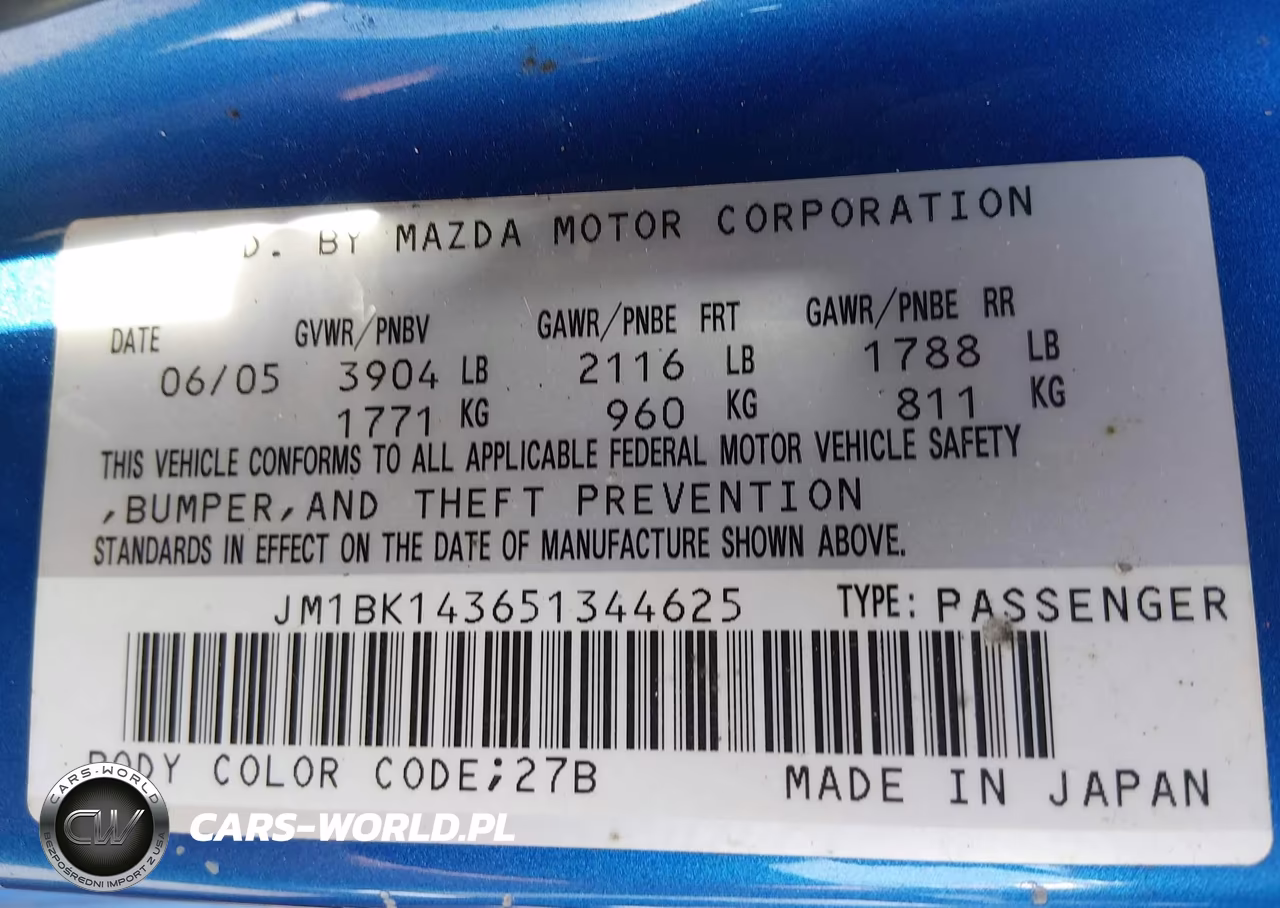2005 Mazda Mazda3 S VIN:JM1BK143651344625 - 9