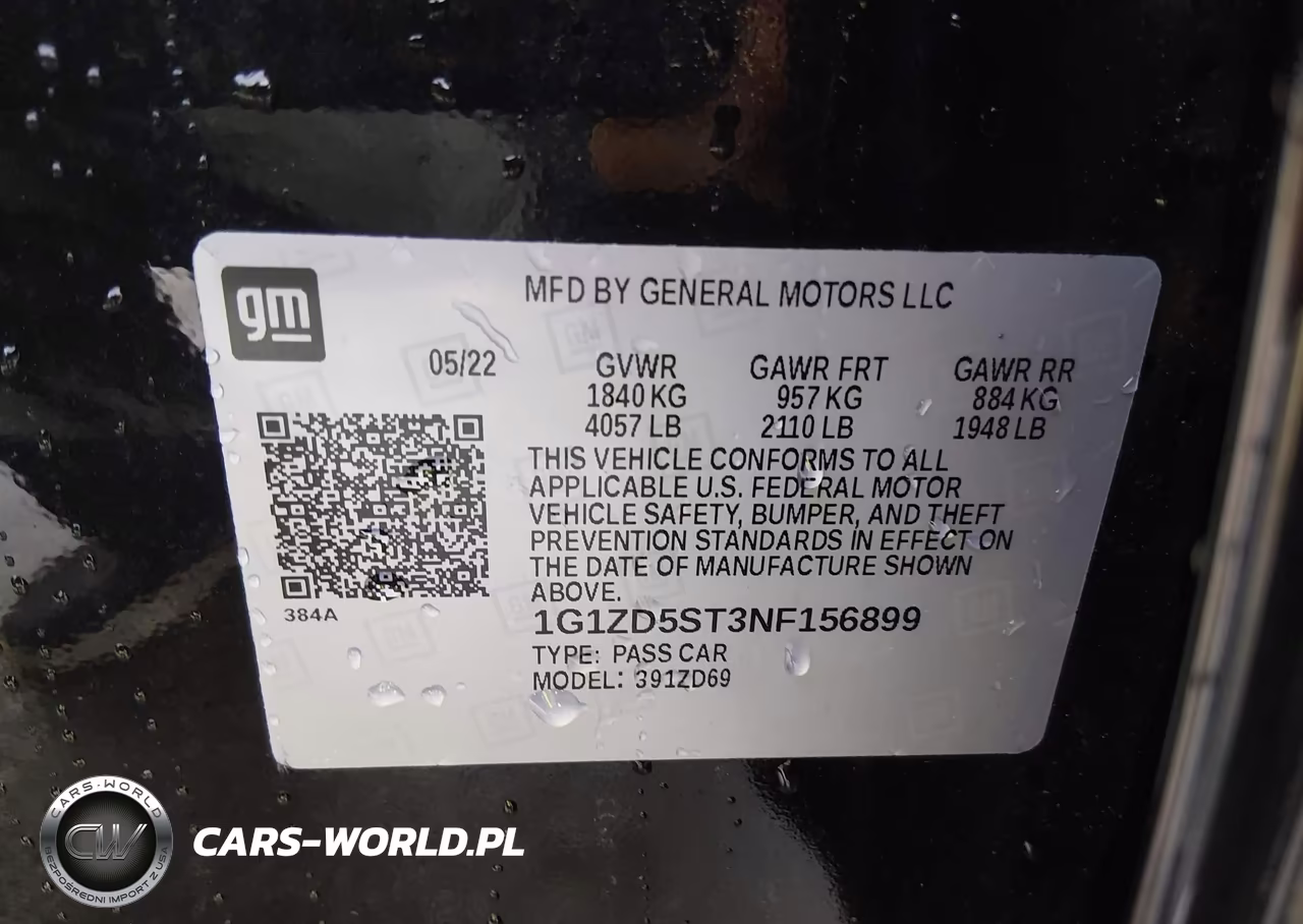 2022 Chevrolet Malibu Fwd Lt VIN:1G1ZD5ST3NF156899 - 9