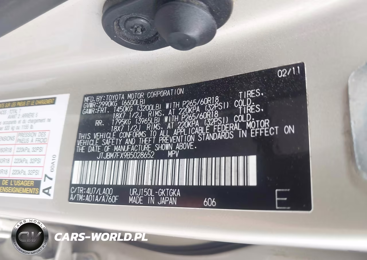 2011 Lexus Gx 460 VIN:JTJBM7FX9B5028652 - 9