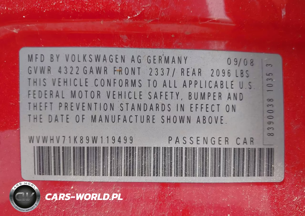 2009 Volkswagen Gti 4-Door VIN:WVWHV71K89W119499 - 9