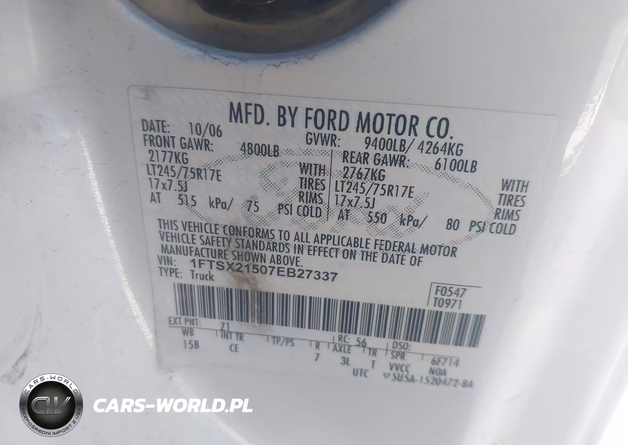 2007 Ford F-250 Lariat-Xl-Xlt VIN:1FTSX21507EB27337 - 9