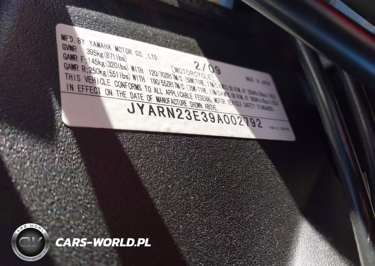 2009 Yamaha Yzfr1 VIN:JYARN23E39A002792 - 10